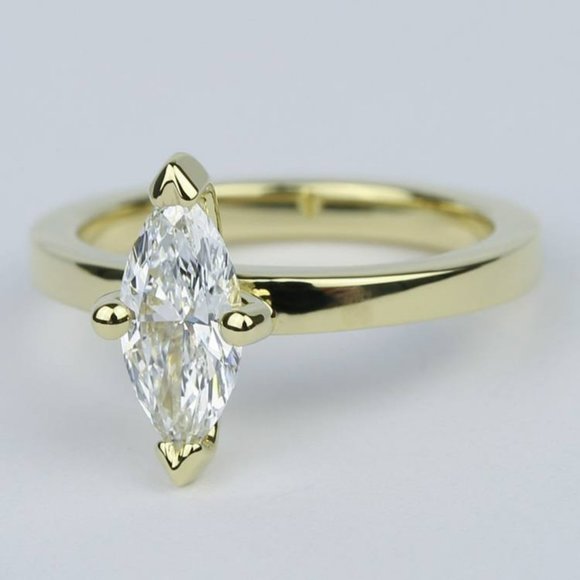IGI 1Ct Marquise Lab Grown Diamond Engagement Ring - Picture 2 of 4
